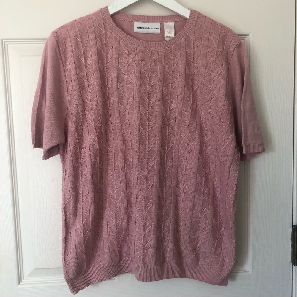 Alfred Dunner Blush Short Sleeve Sweater - Picture 1 of 6